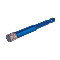 Vacuum Brazed Diamond Tile Drill Bit 10mm - Wax Filled (Hex Fit) XCEL Grade A10VBDB10