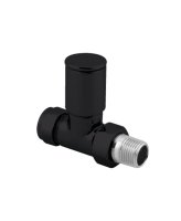 ROUND STRAIGHT RADIATOR VALVE BLACK