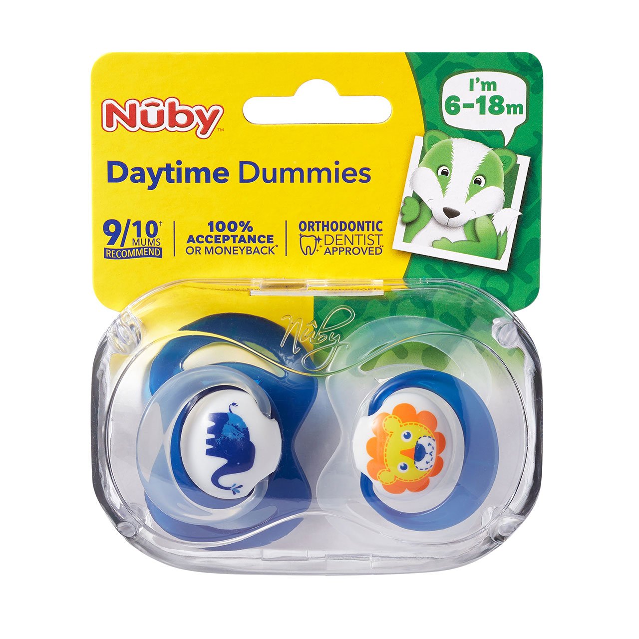 Nuby Daytime Twin Pack Soothers 6-18 Months