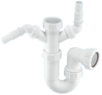 McAlpine 1 1/2" x 75mm Sink Trap with Twin 135 Degree Domestic Appliance Nozzles WM11