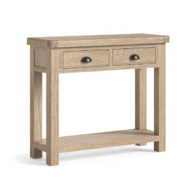 Mandel White Wash Console Table