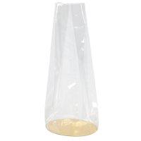 THS Packing - Clear 500 x 160mm diameter double gusseted bag with gold base card  x 25pcs