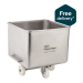 200ltr Stainless Steel EuroBin - White Wheels
