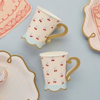 Rococo Cherries 3D Paper Cups - Pack of 8