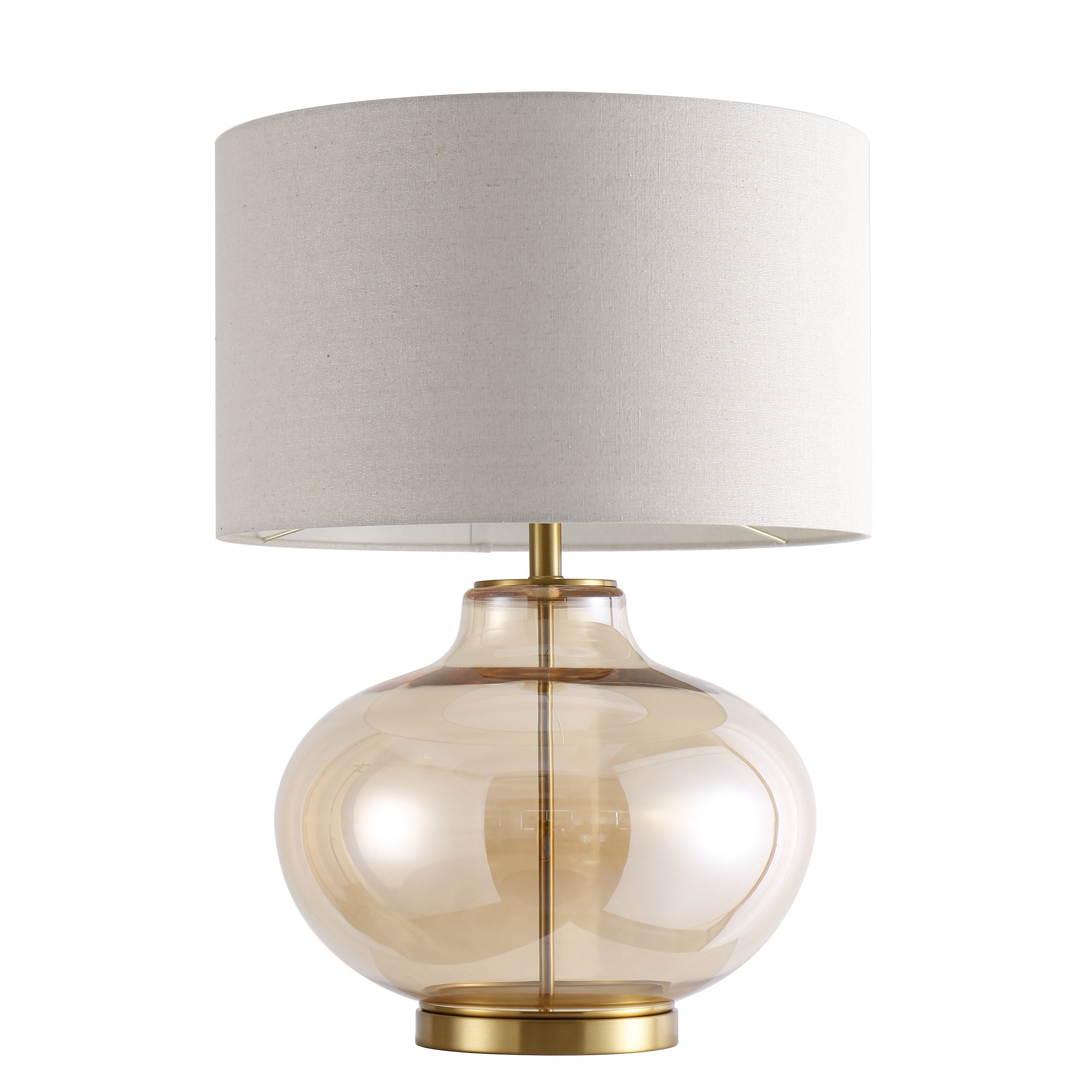 Rene Glass Table Lamp with Linen Shade 67cmH