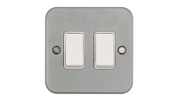 METALCLAD 10AX 2G 2W Plate Switch with Knockouts