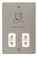SHAVER SOCKET  FLAT SCREWED STAINLESS STEEL WHI