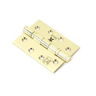 49573 - Polished Brass 4 Inch Ball Bearing Butt Hinge (Pair) SS
