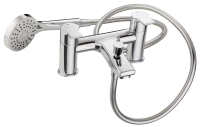Tucker French Clarendon Two Taphole Bath Shower Mixer with Shower Kit Chrome