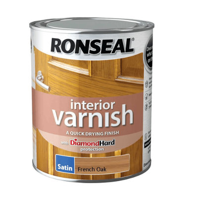 Ronseal Interior Satin Varnish - French Oak 750ml