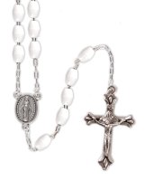LOOSE PLASTIC ROSARY/WHITE   (L/6055/WHITE)