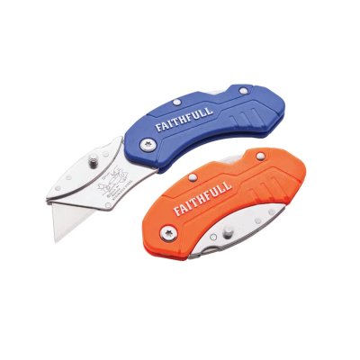 Faithfull Folding Hi-Vis Utility Knife (Choice of Colours)