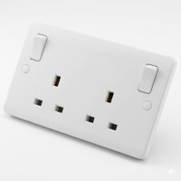 Iona 13 Amp 2 Gang Flush Socket Switched - Outside Rockers
