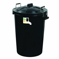 POLYTECH 110 LTR BLACK DUSTBIN WITH CLIP LID
