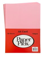 A4 Pink Card 160gsm (50) 