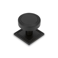 Round Knob and Back Plate Matt Black 37mm Diameter