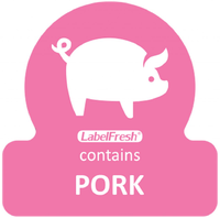 Allergen Lable - Pork, 30x30mm, 500 labels per roll