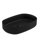 AVANTI OVAL 55CM VESSEL BASIN CARBON BLACK & WASTE