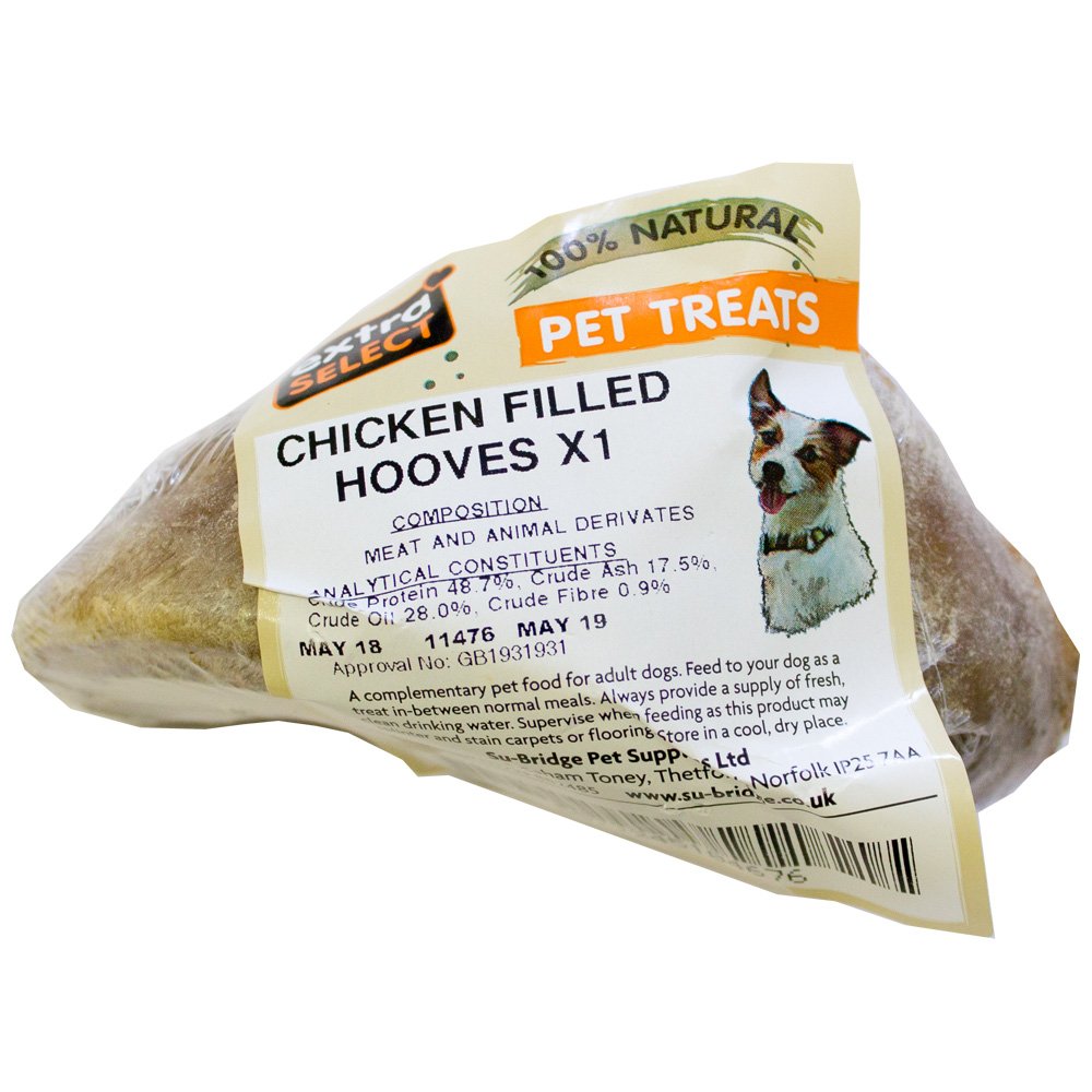 Extra Select SNPT39 Chicken Filled Hooves Natural Dog Treats 12x1