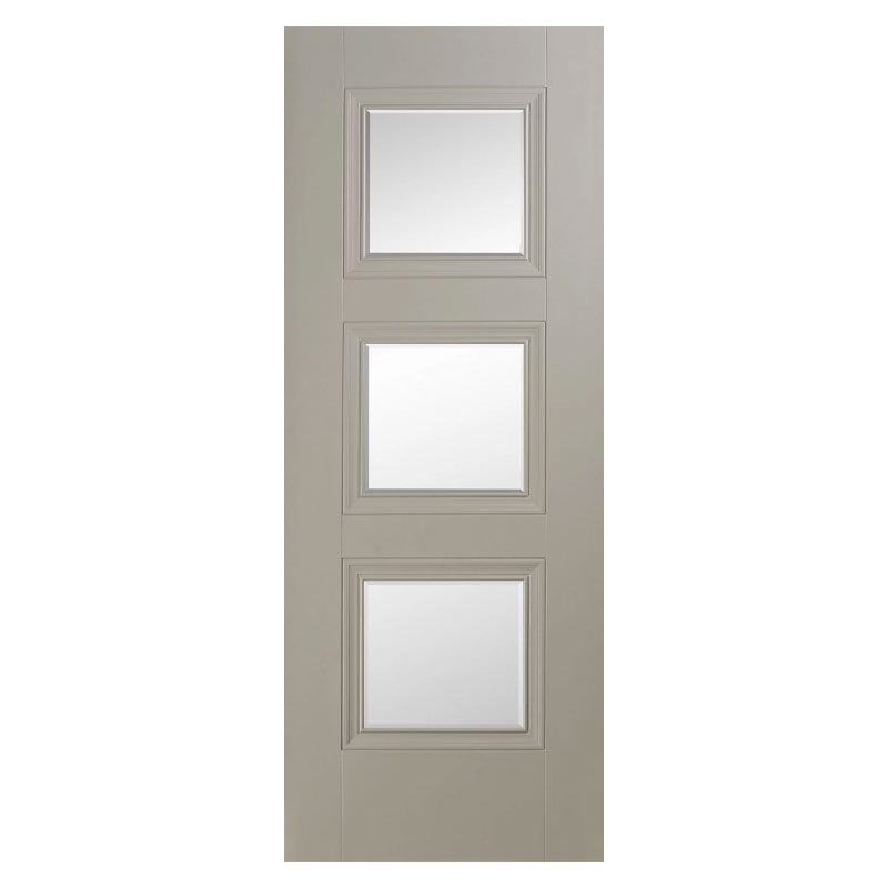 A0958 Vienna Silk Grey Premium Primed Clear Bevelled Glass