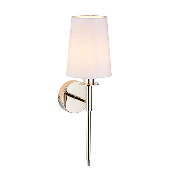 Endon Nickel Plated Wall Light With White Shade