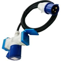 Crusader Products 2m Mains Lead With x2 13A & x1 16A Connectors T Piece