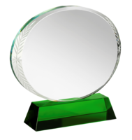 16.5cm Green & Clear Crystal Award