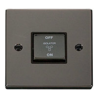 Deco Black Nickel 10A 1G 3P Fan Isolator Switch