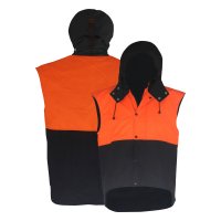Oilskin D/O Sleeveless Vest with hood