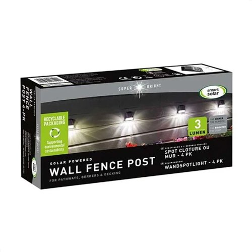 Smart Garden Fence, Wall and Post Light 3 Lumen 4 Pack 4