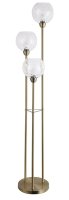 Oita Floor Lamp 3 Clear Glass Bubbled  Shades Champagne Metal Base