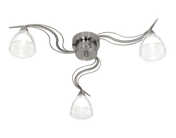 Oaks Portland Antique Chrome 3 Ceiling Light