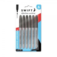 Permanent Markers Slim Black - 6pk
