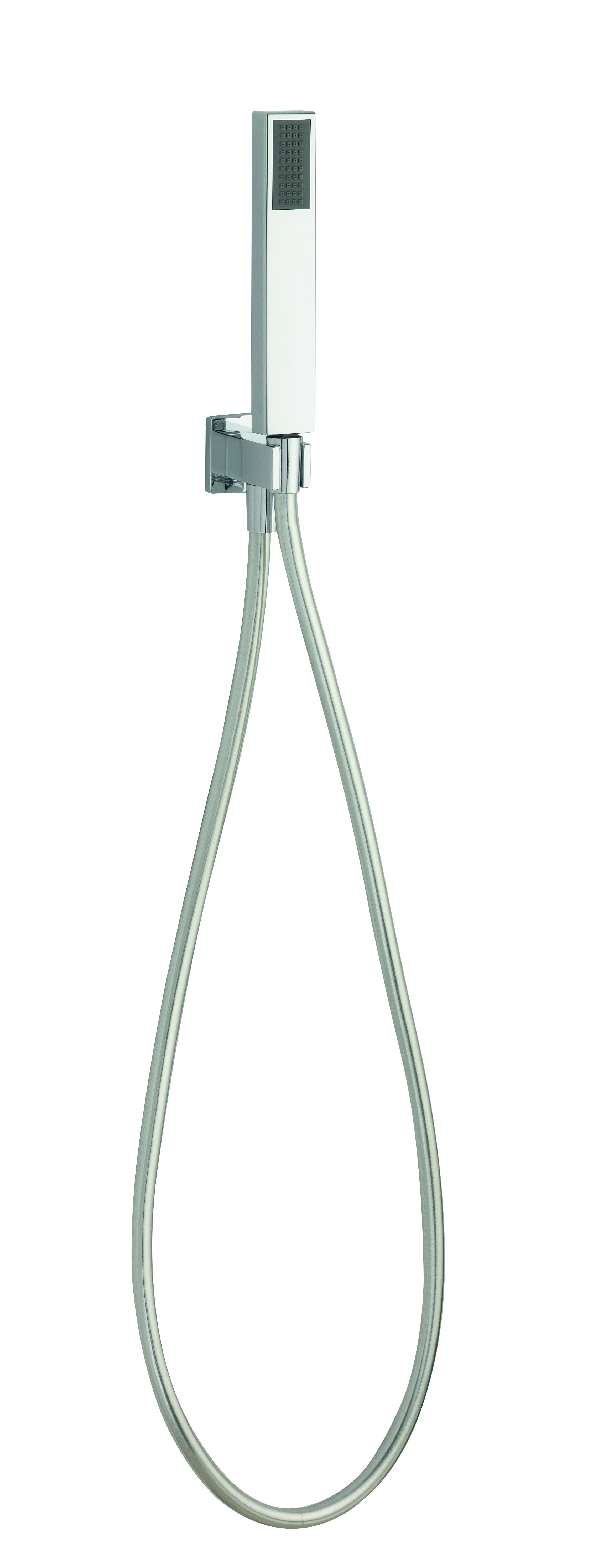 Tucker French Hampstead Square Wall Outlet Elbow with Bracket, Smooth Hose and Square Pencil ABS Head