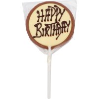Milk chocolate message lollies - Happy Birthday - 24x65g