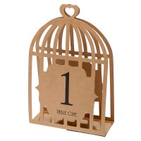 Table Numbers 1-15 Laser Bird Cage Kraft - 110 x 170 x 40mm