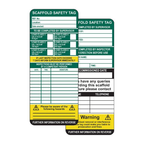 SCAFFOLD TAG INSERTS (PACK OF 10)