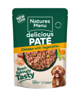 Natures Menu Delicious Pate Dog Pouch Chicken & Veg 300g x 8