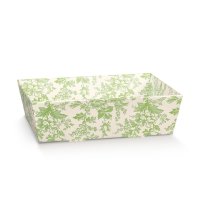TRAY 290x210x90mm GREEN FLORAL DESIGN