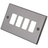 Gunmetal Grey 4 Gang Grid Plate 6104-353