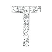 Small Diamante Letter "T" - 20mm