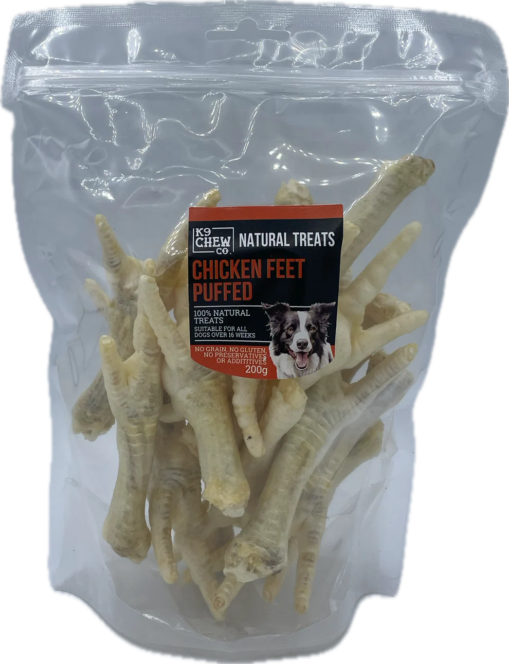 K9 Chew Co. Chicken Feet Puffed 200g x 1