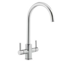 Tucker French Surrey Twin Lever Mono Kitchen Mixer Chrome