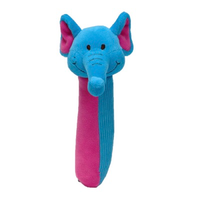 Blue and pink elephant Squeakaboo toy for babies