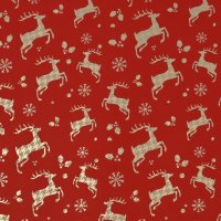PAPER GOLD REINDEER ON RED