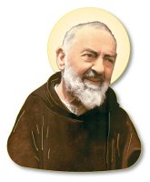 Wood Fridge Magnet/Saint Pio   (33689)