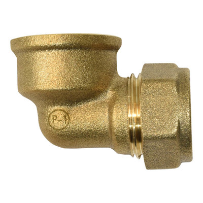 C x FI Brass Compression Elbow 15mm x 1/2in