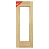 Oundle Deluxe Frosted Glass W/Clear Border Oak