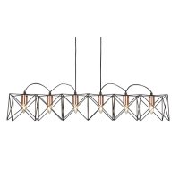 Anthea 6Lt Pendant - Black Metal & Copper