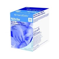 Handsafe Nitrile Sterile Blue Gloves X 50 Pairs Medium